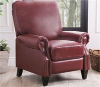 Carla Leather Pushback Recliner, Red