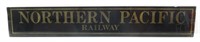 "Northern Pacific Railway" Painted Glass Sign