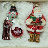 Kurt Adler Coca Cola Blown Glass Ornaments In