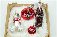 Coca Cola 4 Set, Kurt Adler Christmas Ornaments