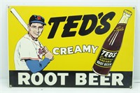 Ted's Creamy Root Beer Retro Style Enamel Sign