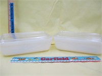 Fire King Refrigerator Dishes - 1 lid has a