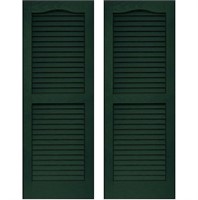 Set of 2 Vintage Exterior Louvered Arch Shutters