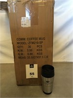 34 Branded Coffee Mugs,  Black and Chrome
