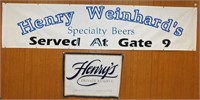 * 2 Vintage Henry Weinhard's Beer Banners