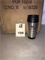 36 Branded Coffee Mugs,  Black and Chrome