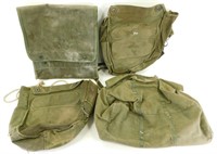 * 4 Vintage WWII U.S. Army Canvas Bags - Gas