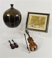 Bombay Decorative Vase, Foil Artwork, Violins