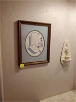 BATHROOM DECOR - INCLUDES SHELF AND PICTURE