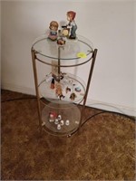 ROUND 3 TEIR GLASS TOP STAND / FIGURINE COLLECTION