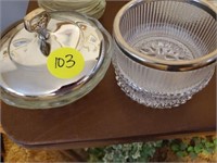 SMALL COVERED CANDY DISH AND BOWLS