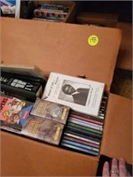 BOX OF CD'S  AND TAPES - MOVIES