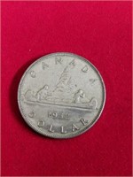 1952 Canada Silver 1.00 Dollar Coin, .800 Silver