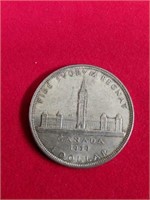 1939 Canada Silver 1 Dollar Coin, .800 Silver
