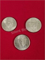 1967 Canada Confederation Silver Dollar X 3