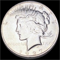 1927-D Silver Peace Dollar AU+