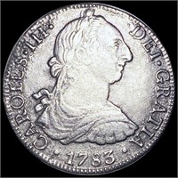 1783 Spanish Silver 8 Reales NEARLY UNC