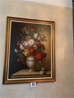 Large Floral Vase Painting on Canvas (Living