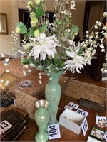 (2) Glass Flower Vases (Living Room)