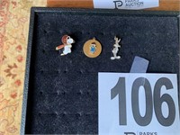 Snoopy Pin, Lucy Pendant & Bugs Bunny Pendant