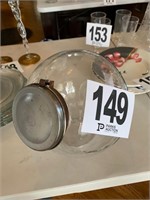 Vintage Glass Cookie Jar with Metal Lid (Living