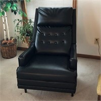 Black leather vintage recliner