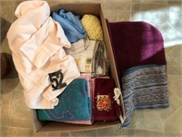 Box of Rugs & Towels