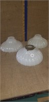 3 MILK GLASS LAMP SHADES  7 1/2 IN.