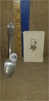 MILITARY SPOON & WILLIAM T SHERMAN CABINET CARD