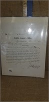 1866 DOCUMENT SIGNED BY JOHN HARTRANFT