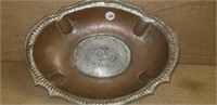 OVAL COPPER BOWL W/ CARVING MARKED PERSIA