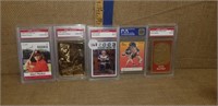 5 SPORTS CARDS- GRADED