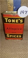 TONES SPICE TIN W/ CANNON ON BACK