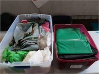 2 Totes Full of Table Cloths