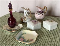 Various Floral smalls, Limoges, Lefton, French