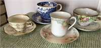 4 Sets of Teacups and Saucers