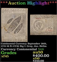 ***Auction Highlight*** Continental Currency Septe