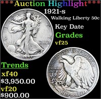 ***Auction Highlight*** 1921-s Walking Liberty Hal