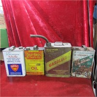 (4)Vintage Advertising oil/gas cans.