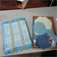 Lot of vintage Crochet placemats and other