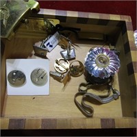 Vintage jewelry in wood box.