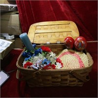 Vintage picnic basket and misc.