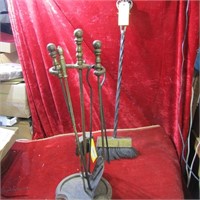 Vintage fireplace Tools and stand.