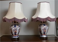 Pair of Porcelain Vase Shaped Lamps