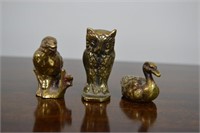 Brass Owl, Swan & Song Bird