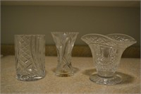 Cut Glass Vases - 3 Total