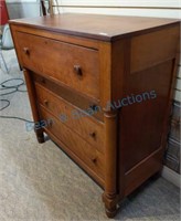Early cherry wood 4 drawer dresser