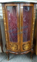 Inlaid French curio cabinet