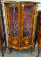 Inlaid French curio cablinet