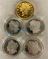 Replica Carson City dollars and replica gold coin